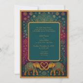 Invitation Elégant turquoise éléphant mandala Mariage (Devant)