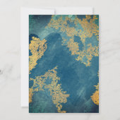 Invitation Élégant Turquoise et or Bible Mariage chrétien (Dos)