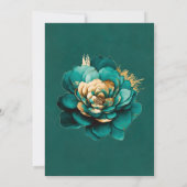 Invitation Elégant Turquoise et or Floral Wedding shower Invi (Dos)