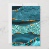 Invitation Élégant Turquoise et Parties scintillant or Mariag (Dos)