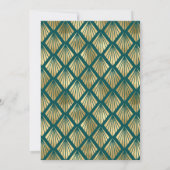 Invitation Élégant Turquoise Gold Vintage 1920 Déco Mariage (Dos)