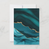 Invitation Élégant Turquoise Marbre Or Agate Graduation (Dos)