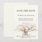 Invitation Elegant Tuscany Olive Tree Wedding Save The Date (Devant / Derrière)