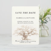 Invitation Elegant Tuscany Olive Tree Wedding Save The Date (Debout devant)