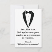 Invitation élégant tuxedo minimaliste chic groomsman (Devant)
