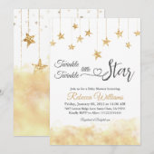 Invitation Elégant Twinkle Little Star Gold Cloud Baby shower (Devant / Derrière)