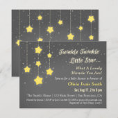 Invitation Elégant Twinkle Twinkle Little Star Baby shower (Devant / Derrière)
