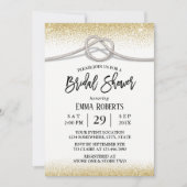 Invitation Elégant Tying Knot Fête des mariées rustique (Devant)