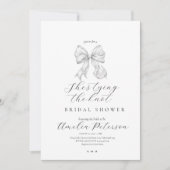 Invitation Elegant, tying the knot bridal shower white bow. (Devant)