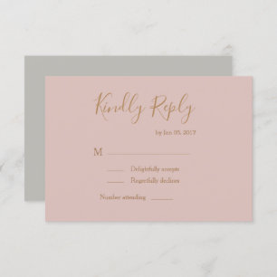 Invitation Elégant type blush or aquarelle mariage rsvp