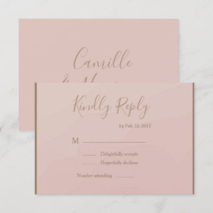 Invitation Elégant type corail rousse aquarelle mariage rsvp