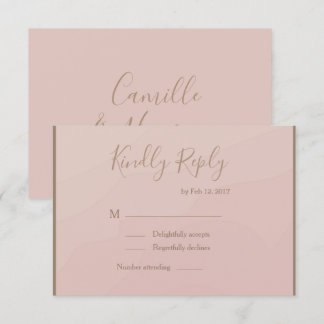 Invitation Elégant type corail rousse aquarelle mariage rsvp