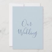 Invitation Elégant type pastel bleu gris aquarelle mariage (Dos)