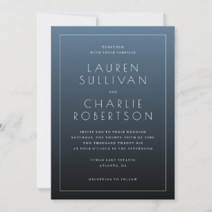Invitation Élégant Typographique Bleu Marine