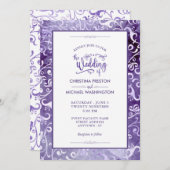 Invitation Elégant Ultra Violet Aquarelle Flouris Mariage (Devant / Derrière)