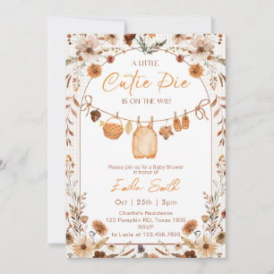 Invitation Elégant Un petit Baby shower d'automne Cutie Pie B
