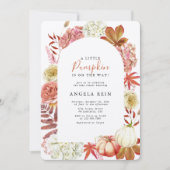 Invitation Élégant Un Peu Citrouille L'Automne Feuille Baby s (Devant)