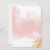 Invitation Elégant, unique couleur rose aquarelle Floral Quin (Dos)