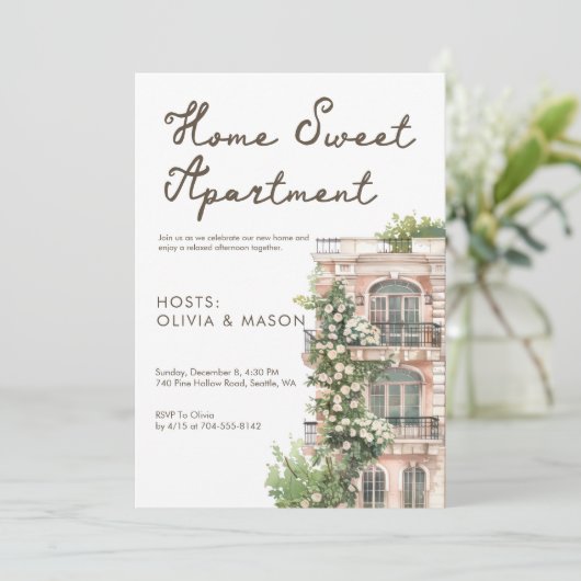Invitation Elegant Urban Apartment Housewarming (Debout devant)