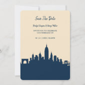 Invitation Elégant Urban Chic Skyline destination Mariage (Devant)