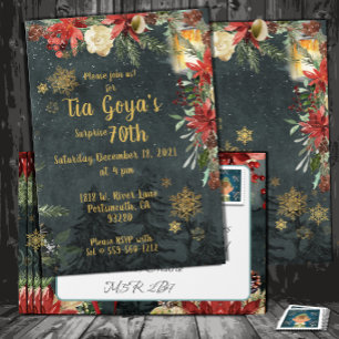 Invitation Elégant vacances Surprise fête d'anniversaire Wood