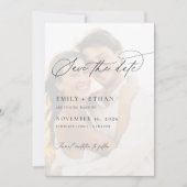 Invitation Elégant Vellum Overlay Photo Wedding Enregistrer L (Devant)