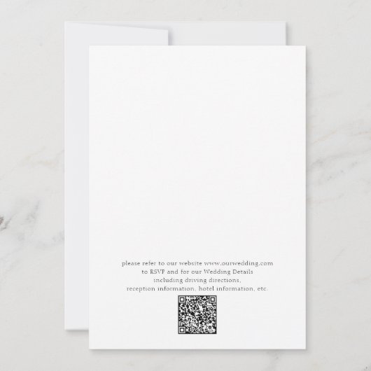 Invitation Élégant Vellum réel superposition QR Code Mariage (Dos)