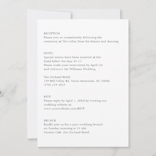 Invitation Élégant Vellum réel superposition simple Mariage p (Dos)