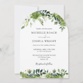 Invitation Élégant verdure Arc floral Mariage photo (Devant)