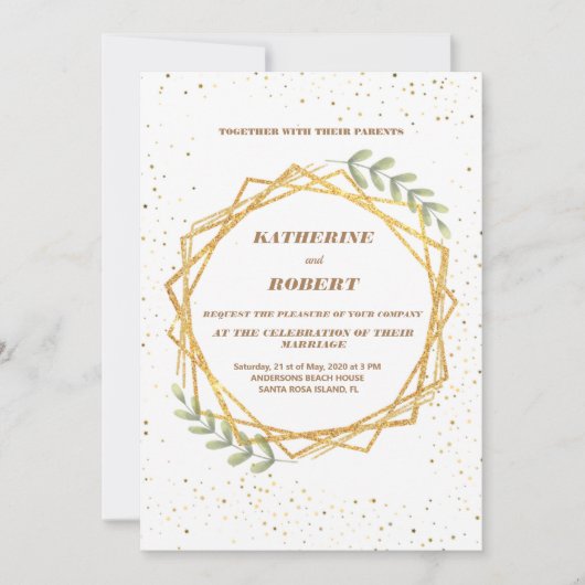 Invitation Elégant Verdure Eucalyptus Feuille Rustique Mariag (Devant)