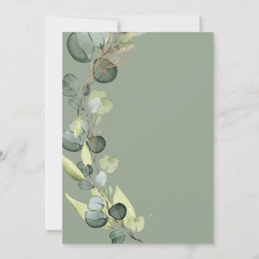 Invitation Elégant Verdure Eucalyptus Feuille Rustique Mariag (Dos)