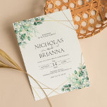 Invitation Elégant Verdure Eucalyptus Feuille Rustique Mariag<br><div class="desc">Elégante verdure Eucalyptus Feuille Faire-part de mariage rustique. Monogramme conçu à l'arrière.</div>