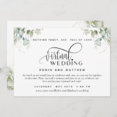 Invitation Élégant verdure, Mariage virtuel en ligne (Devant / Derrière)
