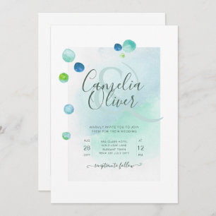 Invitation Elégant verre de mer Aquarelle Boho Mariage Invita