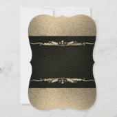 Invitation Elégant verre de vin or, Ballons, Parti de retrait (Dos)