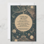 Invitation Élégant Vert Argent Tarot Mariage Anniversaire (Devant)