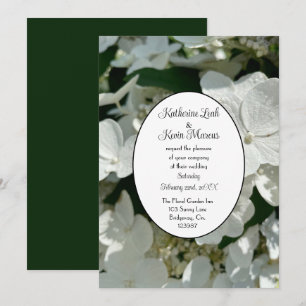 Invitation Élégant vert de forêt blanc Hydrangea Mariage