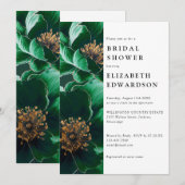 Invitation Élégant Vert Émeraude Floral Code QR Enterrement d (Devant / Derrière)