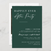 Invitation Élégant Vert Émeraude Heureux Joyeux Jamais Après (Devant / Derrière)