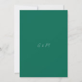 Invitation Élégant Vert Émeraude Minimaliste (Dos)