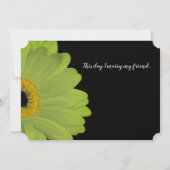 Invitation Elégant vert et noir Gerber Mariage de marguerite (Dos)