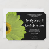 Invitation Elégant vert et noir Gerber Mariage de marguerite (Devant)