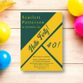 Invitation Elégant Vert Et Or Luxe Chic 40e Anniversaire