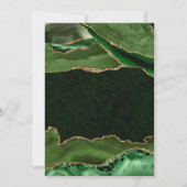 Invitation Elégant vert et or Parties scintillant Agate Quinc (Dos)