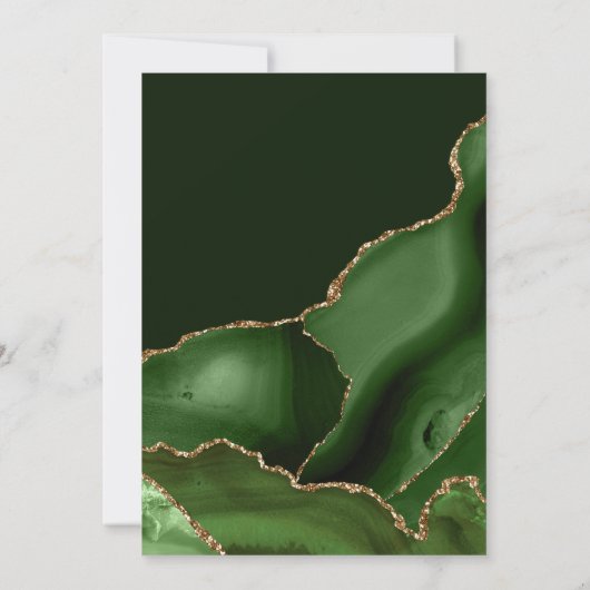 Invitation Élégant Vert et Or Parties scintillant Agate Sweet (Dos)