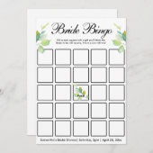 Invitation Elégant vert fleurs sauvages d'aquarelle (Devant / Derrière)