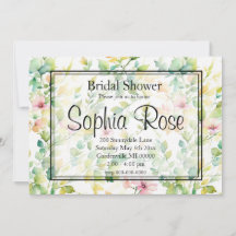 Elégant vert fleurs sauvages d'aquarelle