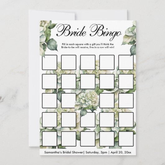 Invitation Elégant vert fleurs sauvages d'aquarelle (Devant)