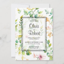 Elégant vert fleurs sauvages d'aquarelle