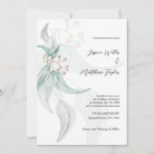 Invitation Elégant vert-gris Eucalyptus Aquarelle Art (Devant)